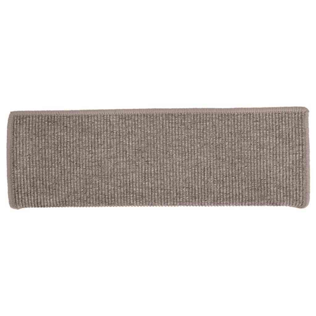 trappemåtter 15 stk. 65x21x4 cm mørkebeige rektangulær kant