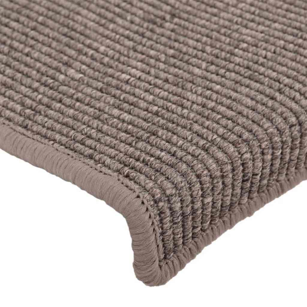 trappemåtter 15 stk. 65x21x4 cm mørkebeige rektangulær kant