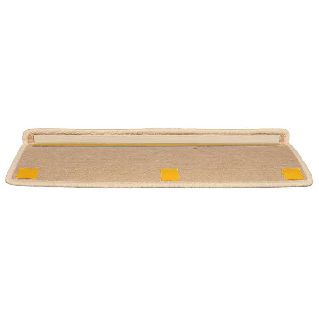 trappemåtter 15 stk. 65x21x4 cm lys beige rektangulær kant