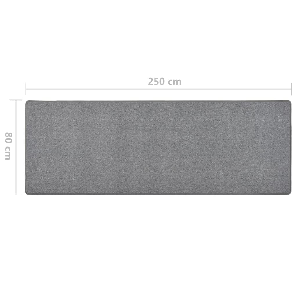 tæppeløber 80x250 cm mørkegrå