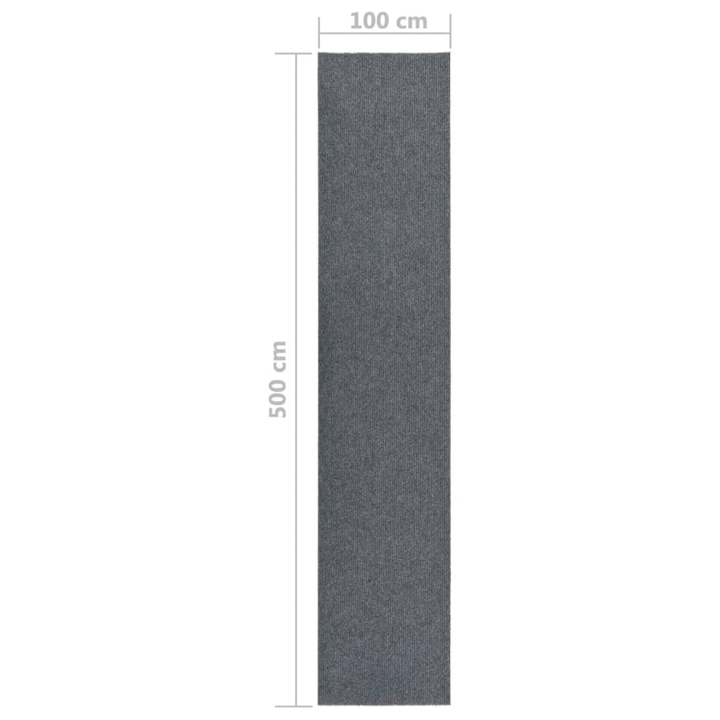 snavsbestandig tæppeløber 100x500 cm grå
