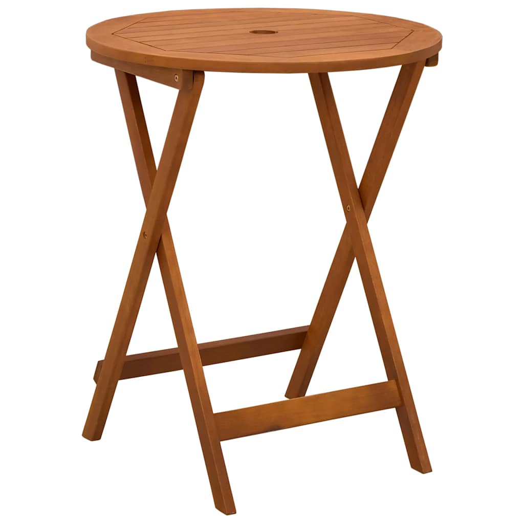foldbart havebord Ø60x75 cm massivt eukalyptustræ