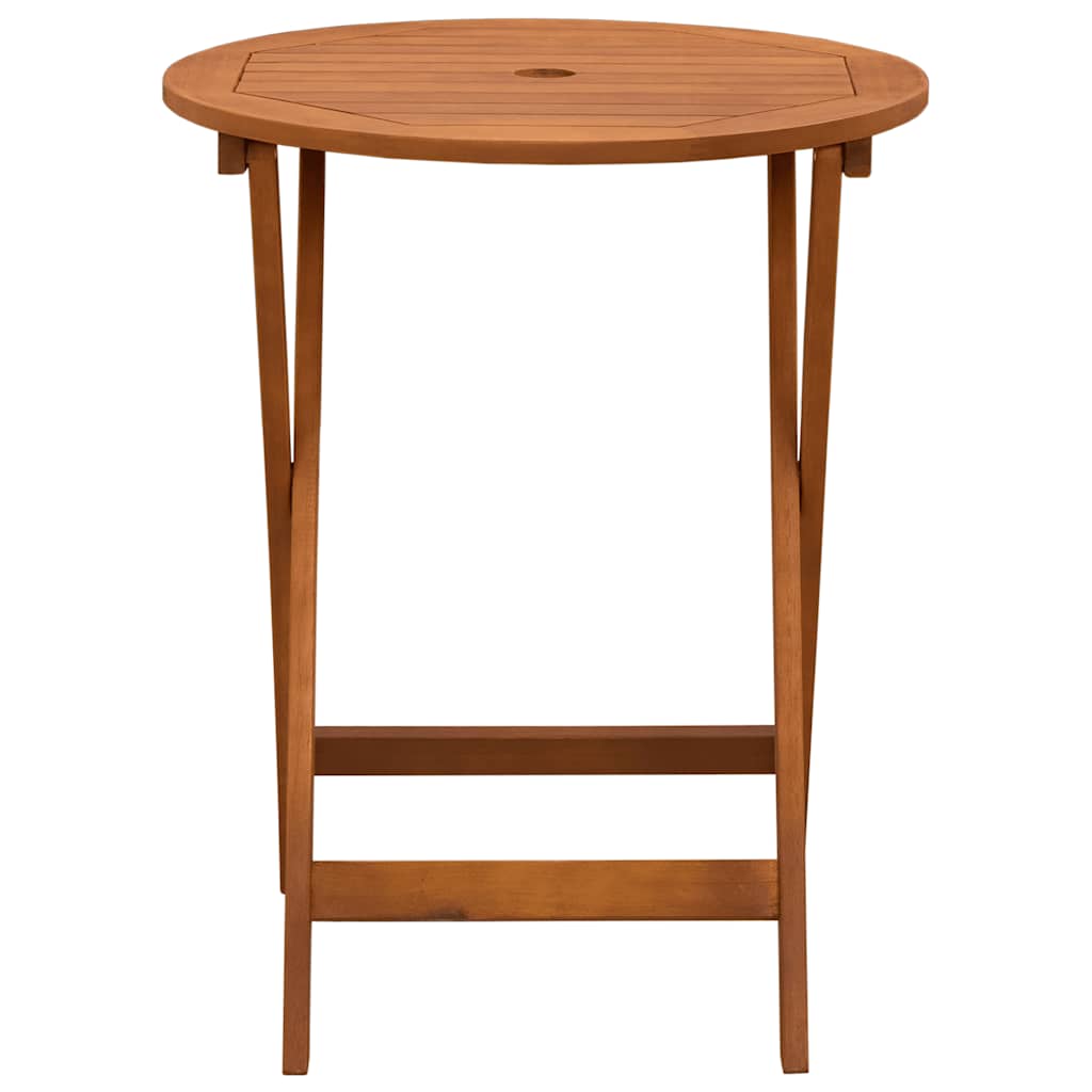 foldbart havebord Ø60x75 cm massivt eukalyptustræ