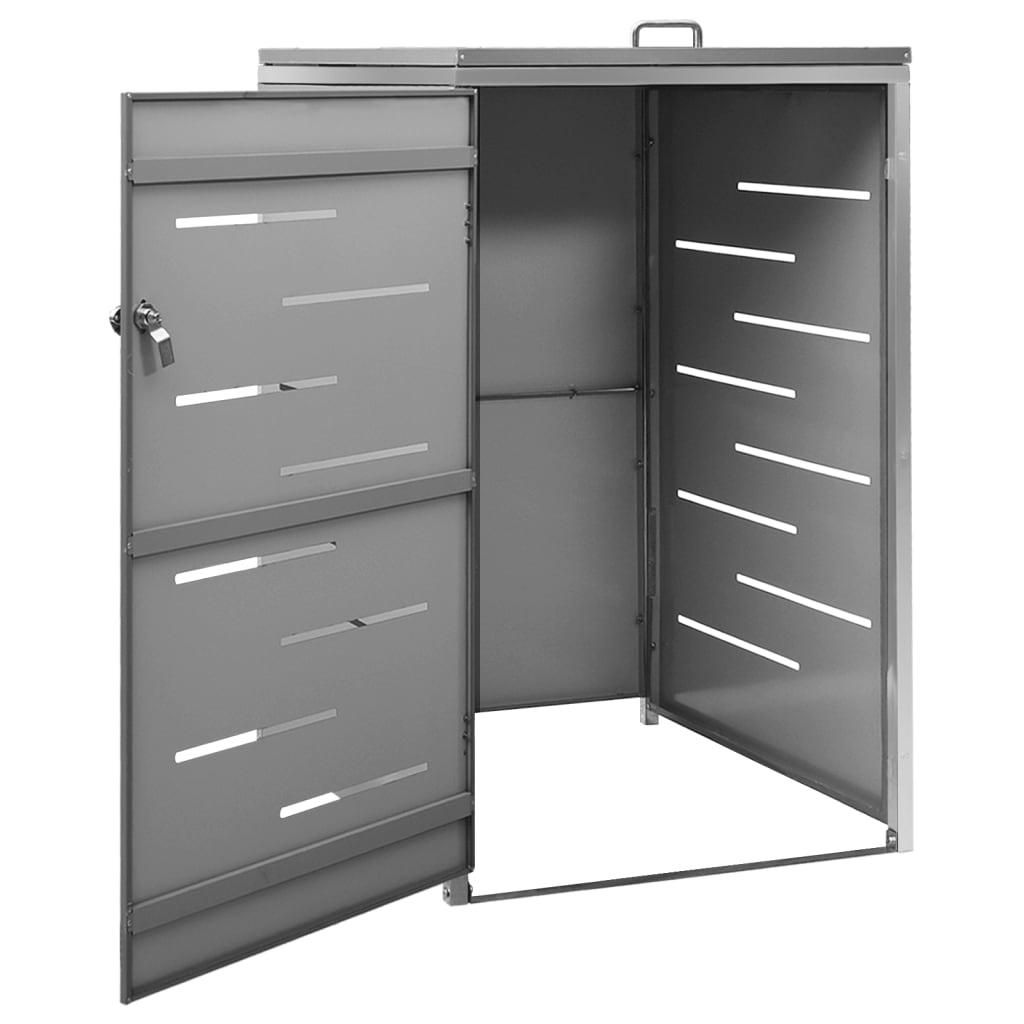 enkelt skraldespandsskjuler 69x77,5x115 cm rustfrit stål
