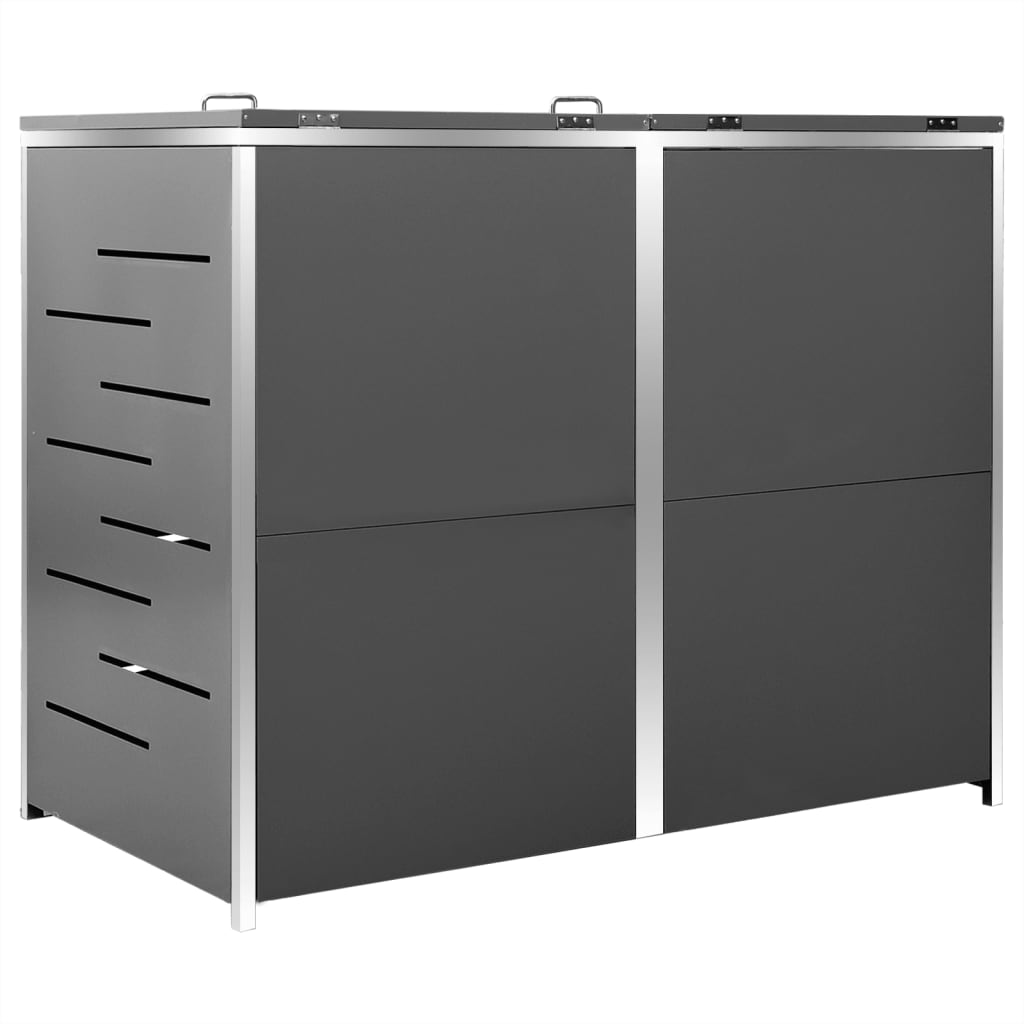 dobbelt skraldespandsskjuler 138x77,5x115 cm rustfrit stål