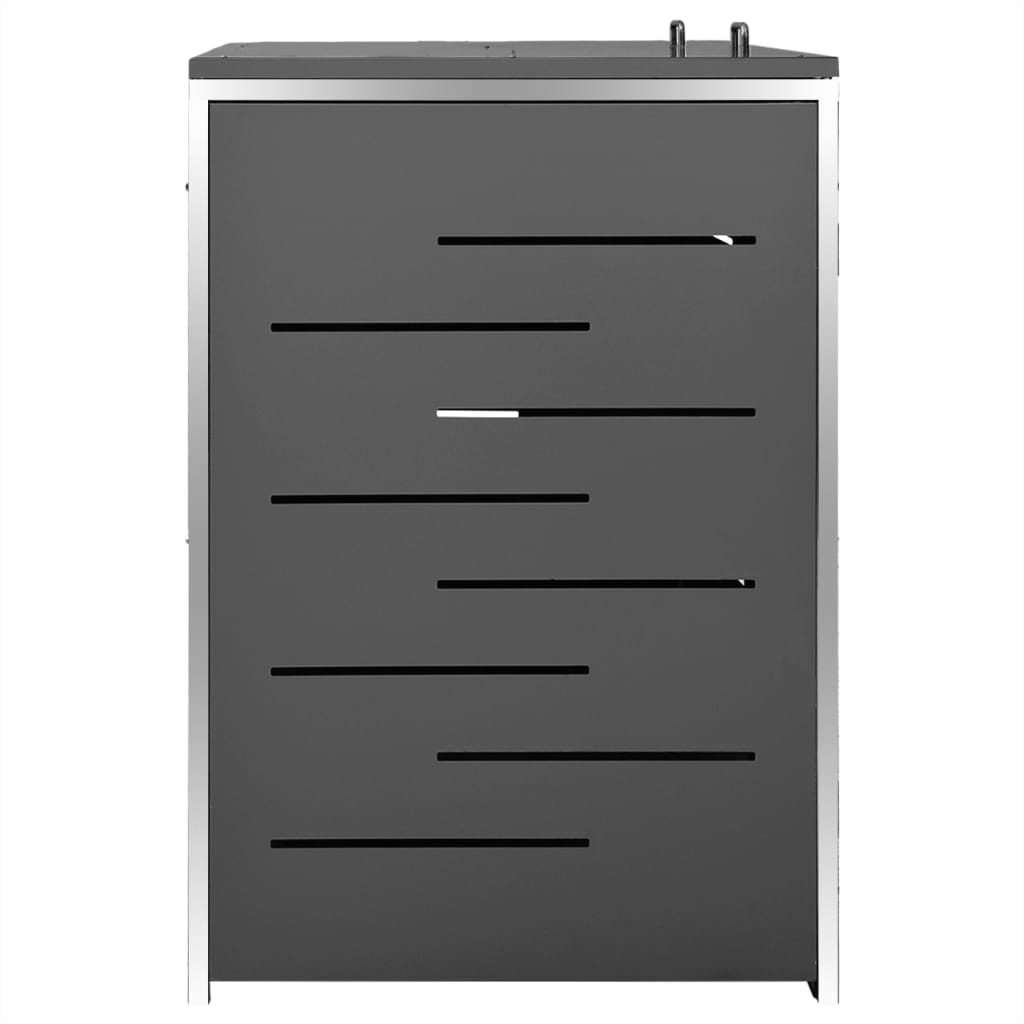 dobbelt skraldespandsskjuler 138x77,5x115 cm rustfrit stål