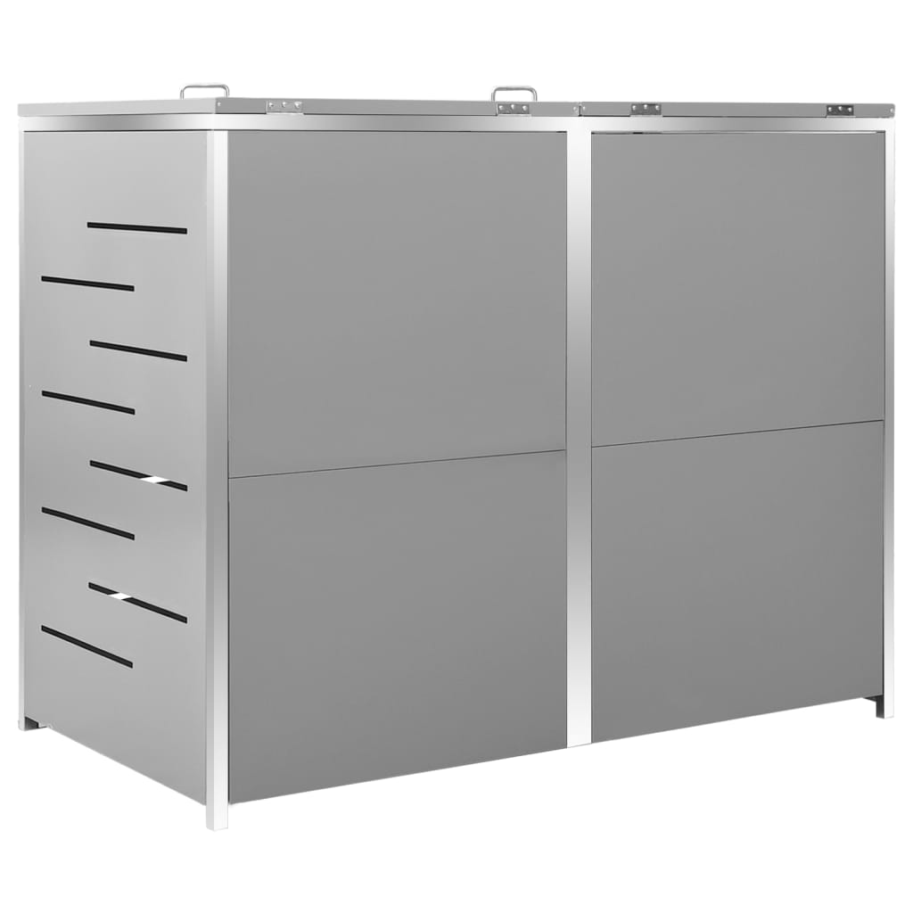 dobbelt skraldespandsskjuler 138x77,5x115 cm rustfrit stål