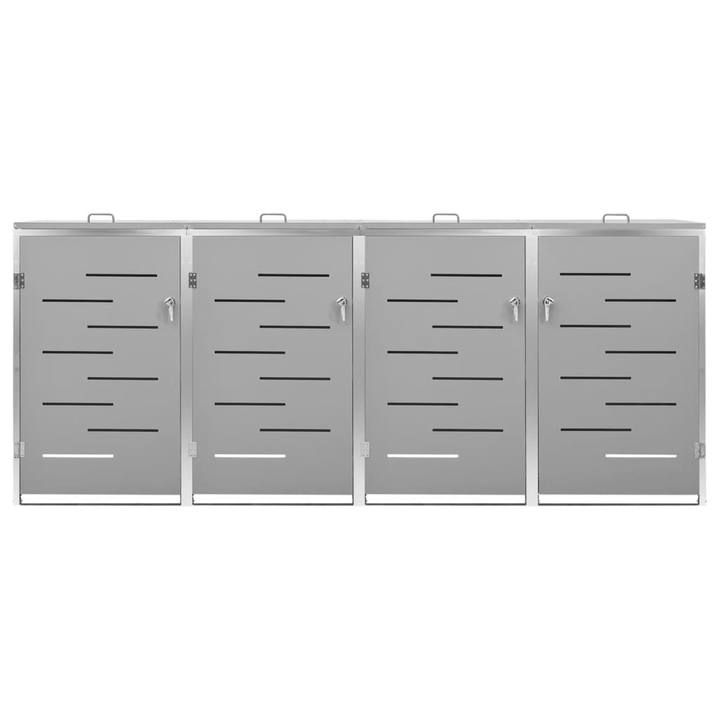 firedobbelt skraldespandsskjuler 276,5x77,5x115 rustfrit stål