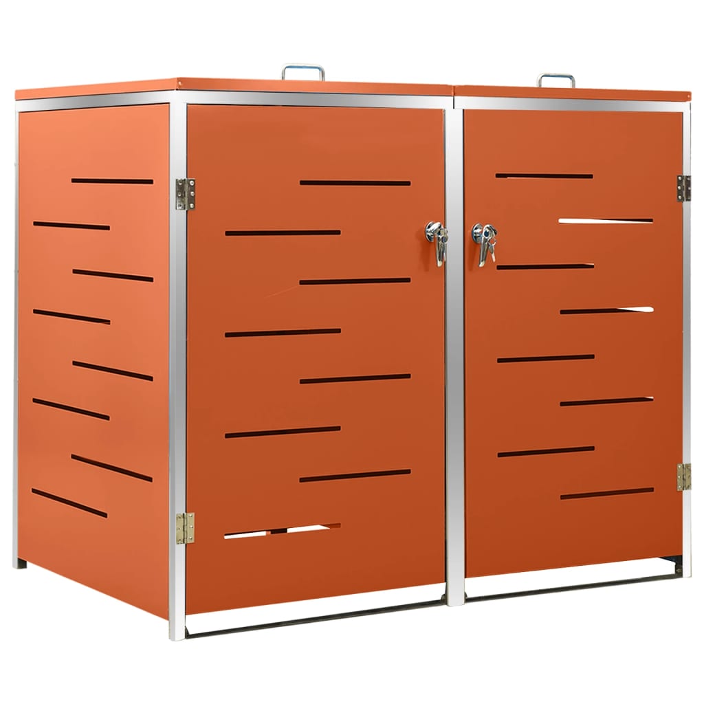 dobbelt skraldespandsskjuler 138x77,5x115 cm rustfrit stål