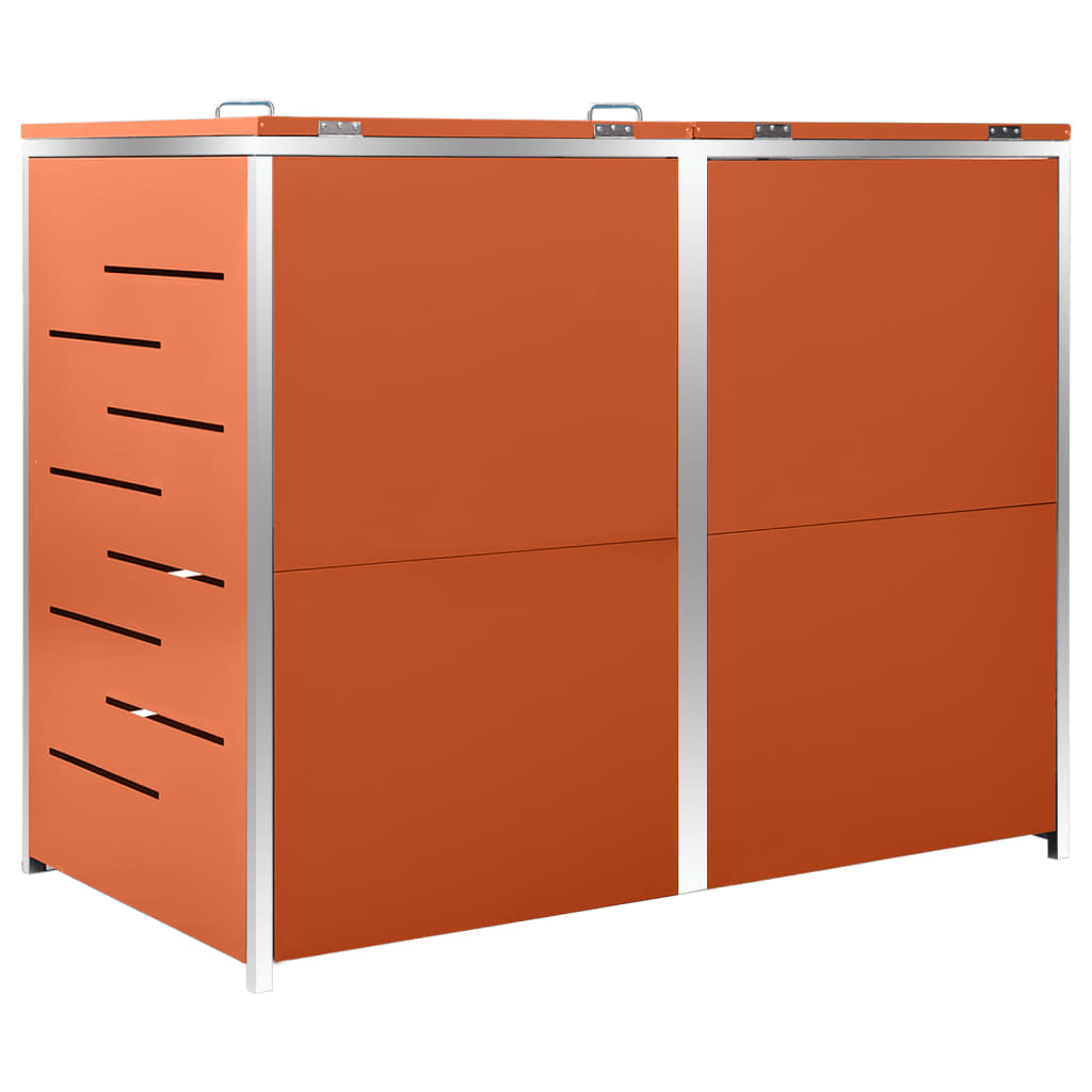 dobbelt skraldespandsskjuler 138x77,5x115 cm rustfrit stål