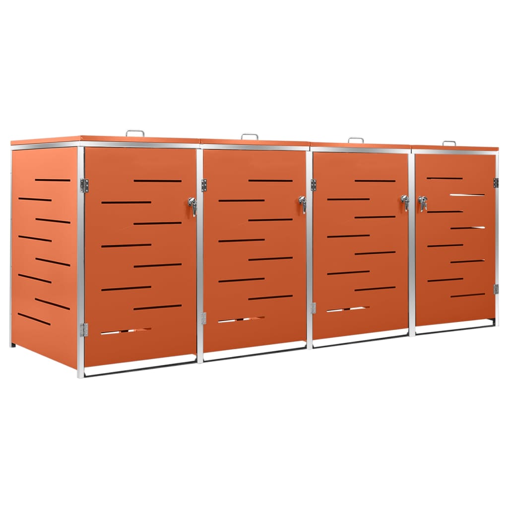 firedobbelt skraldespandsskjuler 276,5x77,5x115 rustfrit stål