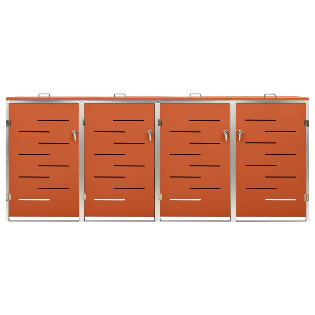firedobbelt skraldespandsskjuler 276,5x77,5x115 rustfrit stål