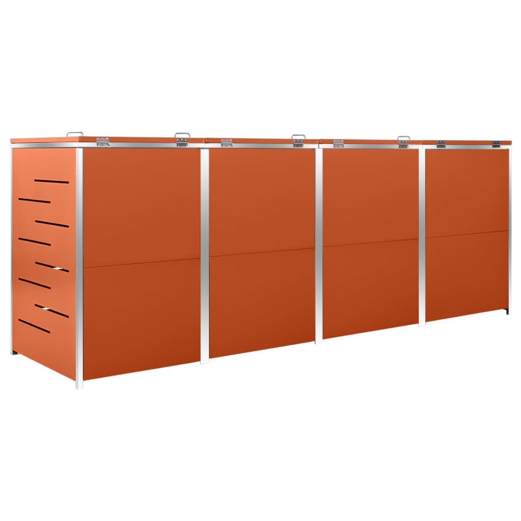 firedobbelt skraldespandsskjuler 276,5x77,5x115 rustfrit stål