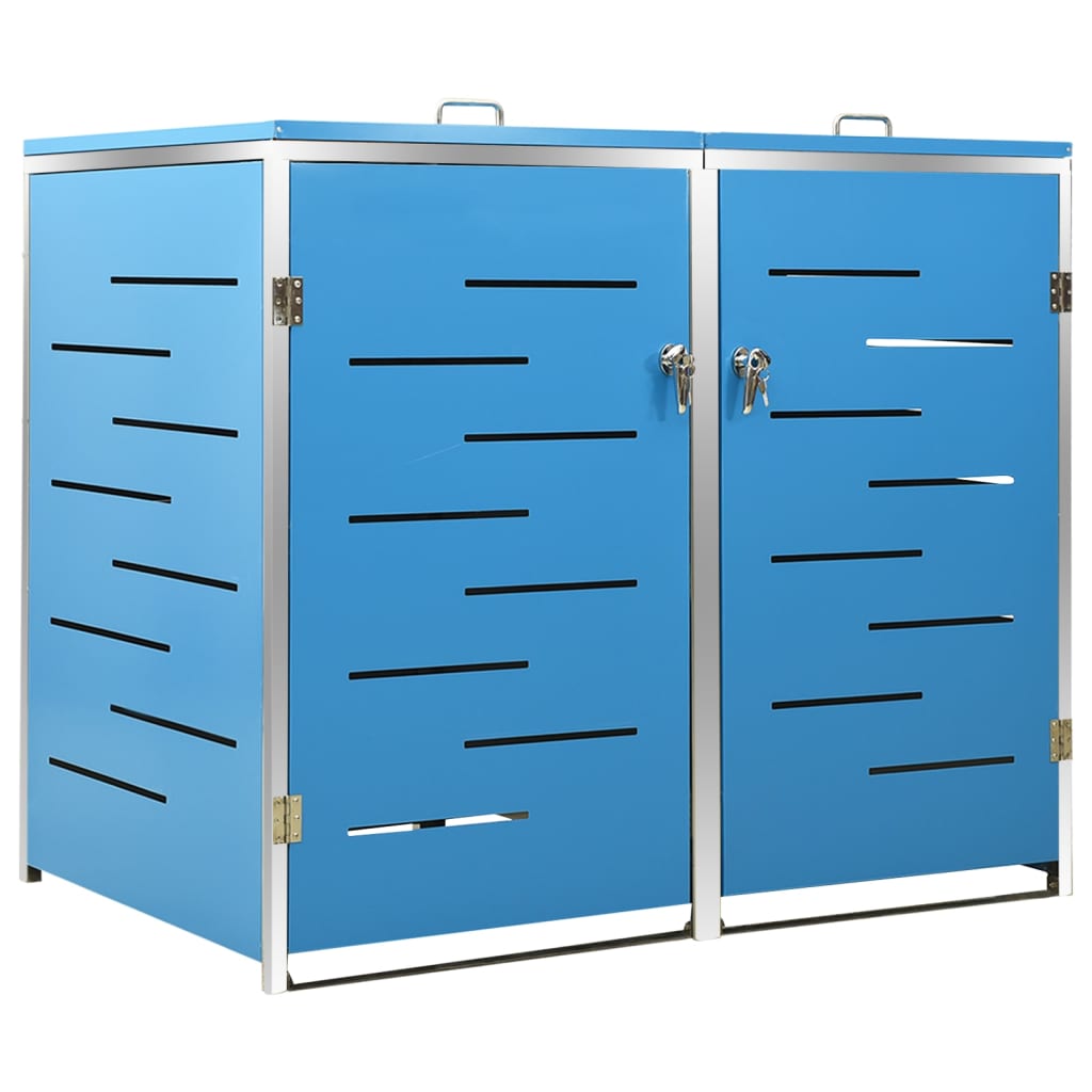dobbelt skraldespandsskjuler 138x77,5x115 cm rustfrit stål