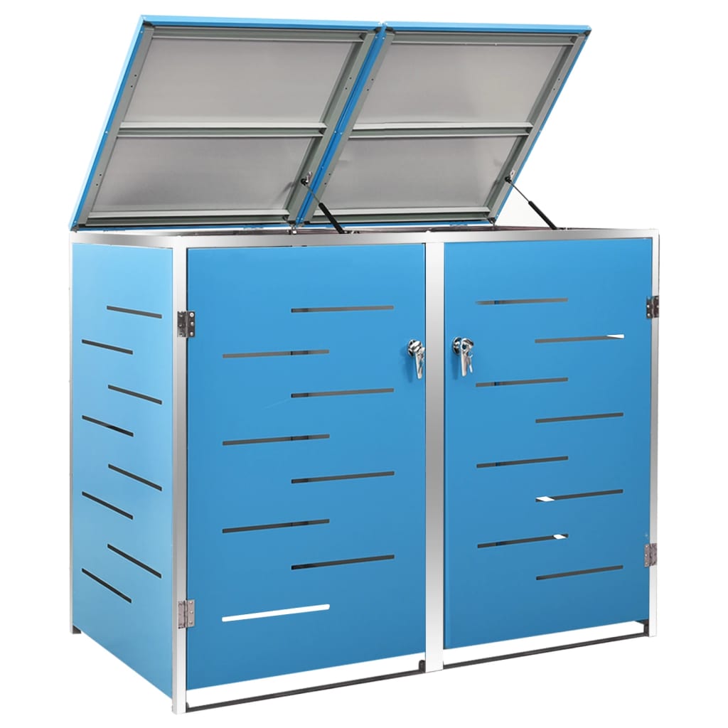 dobbelt skraldespandsskjuler 138x77,5x115 cm rustfrit stål