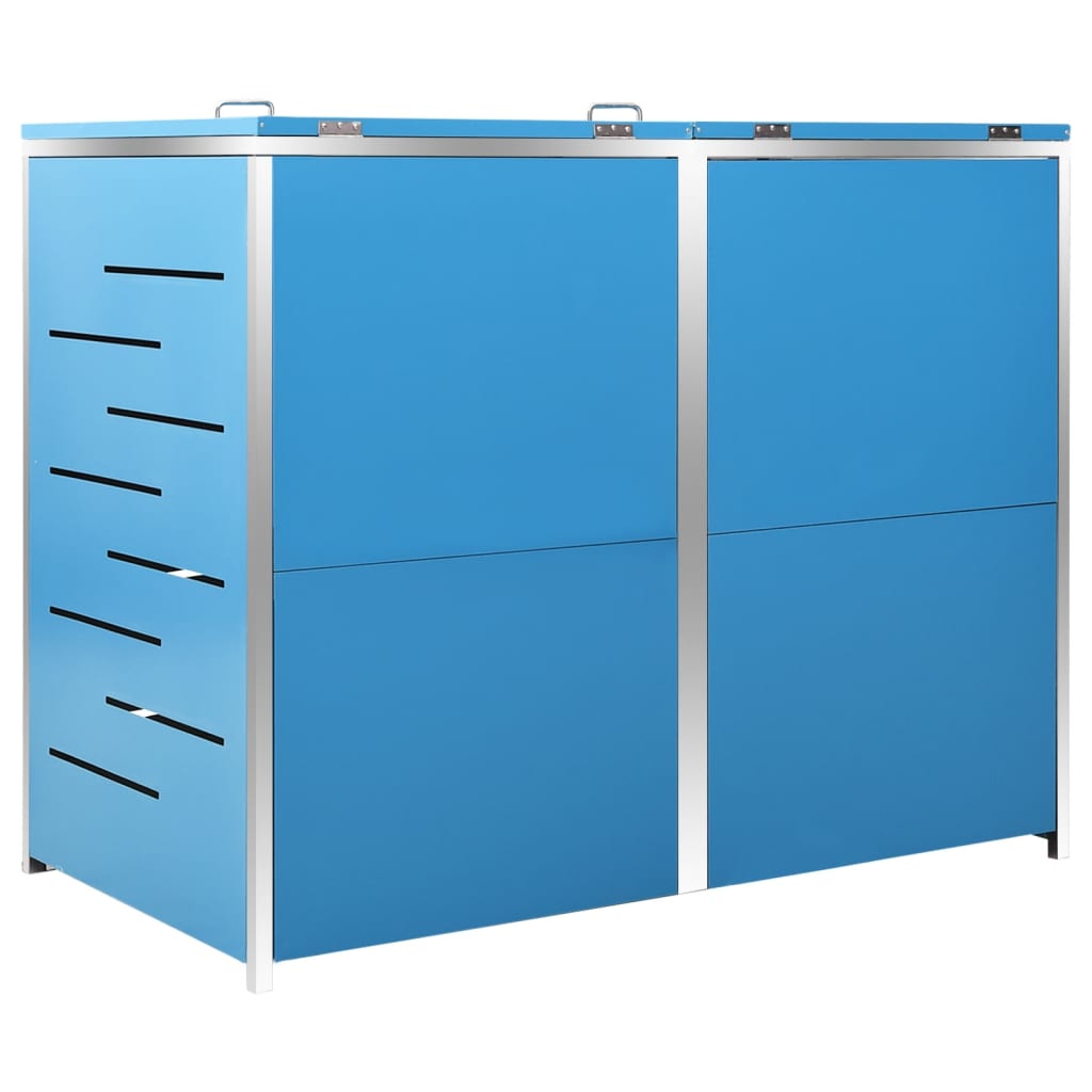 dobbelt skraldespandsskjuler 138x77,5x115 cm rustfrit stål