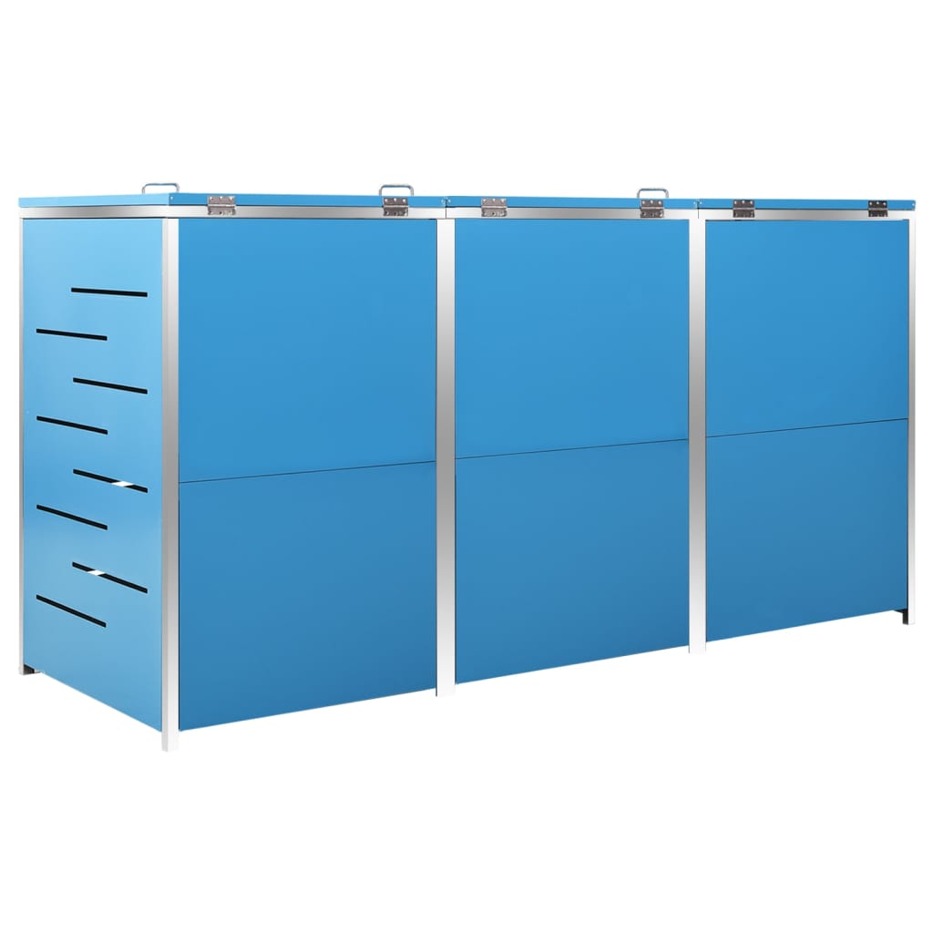 tredobbelt skraldespandsskjuler 207x77,5x115 cm rustfrit stål