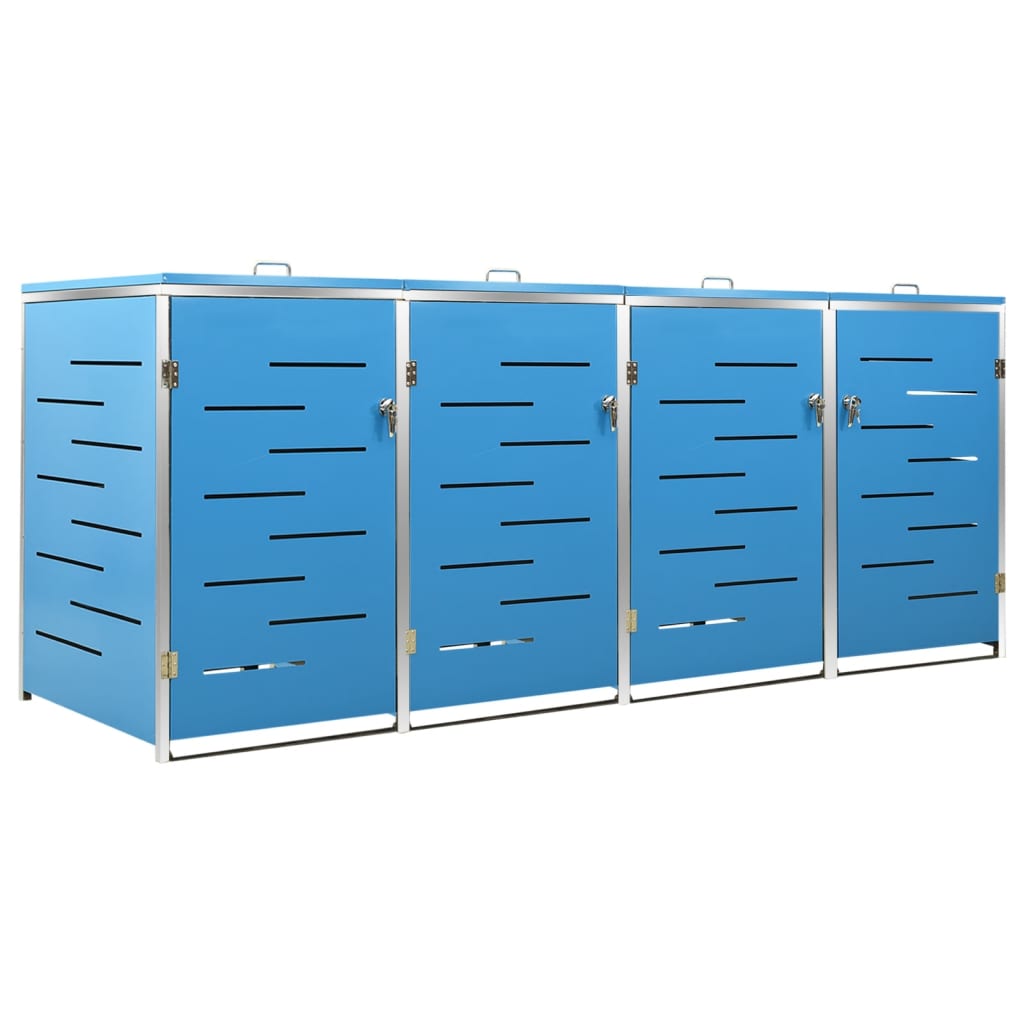 firedobbelt skraldespandsskjuler 276,5x77,5x115 rustfrit stål