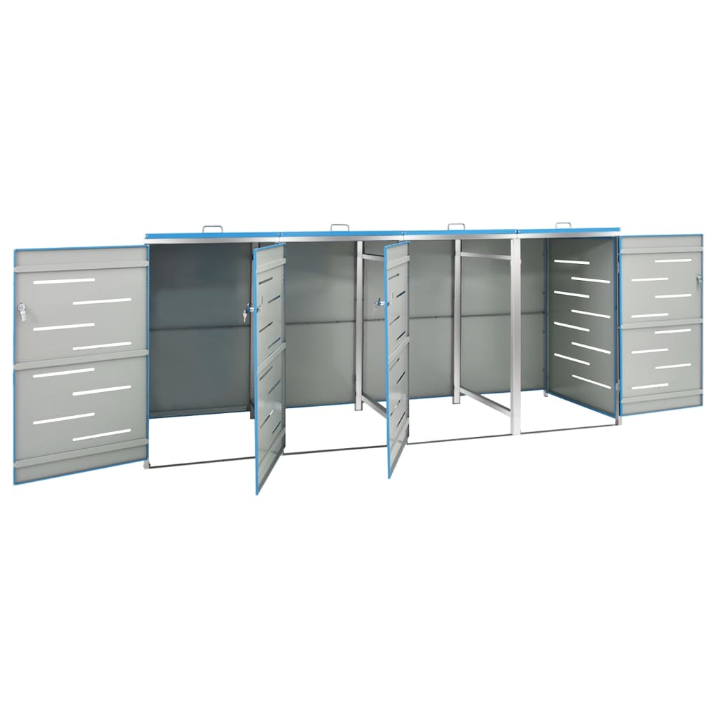 firedobbelt skraldespandsskjuler 276,5x77,5x115 rustfrit stål