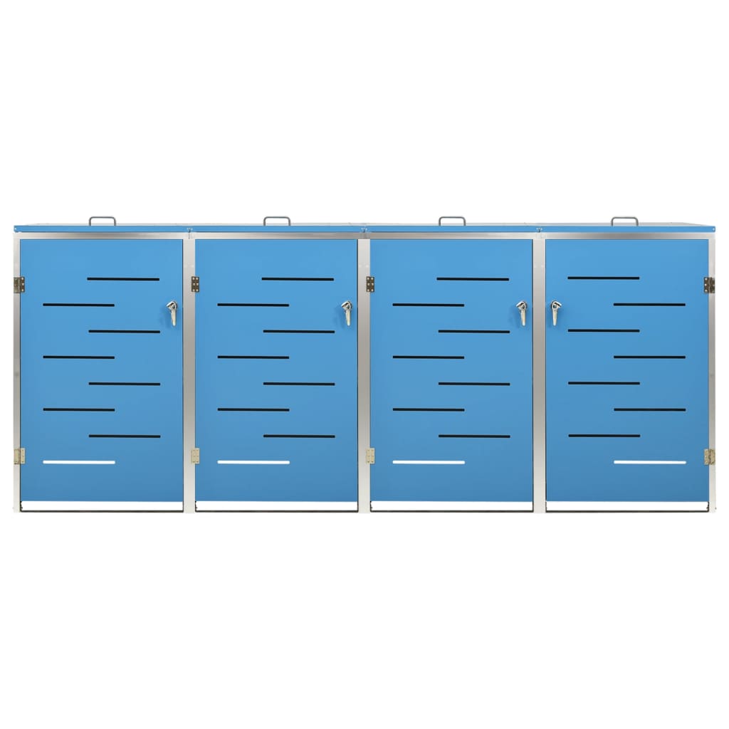 firedobbelt skraldespandsskjuler 276,5x77,5x115 rustfrit stål