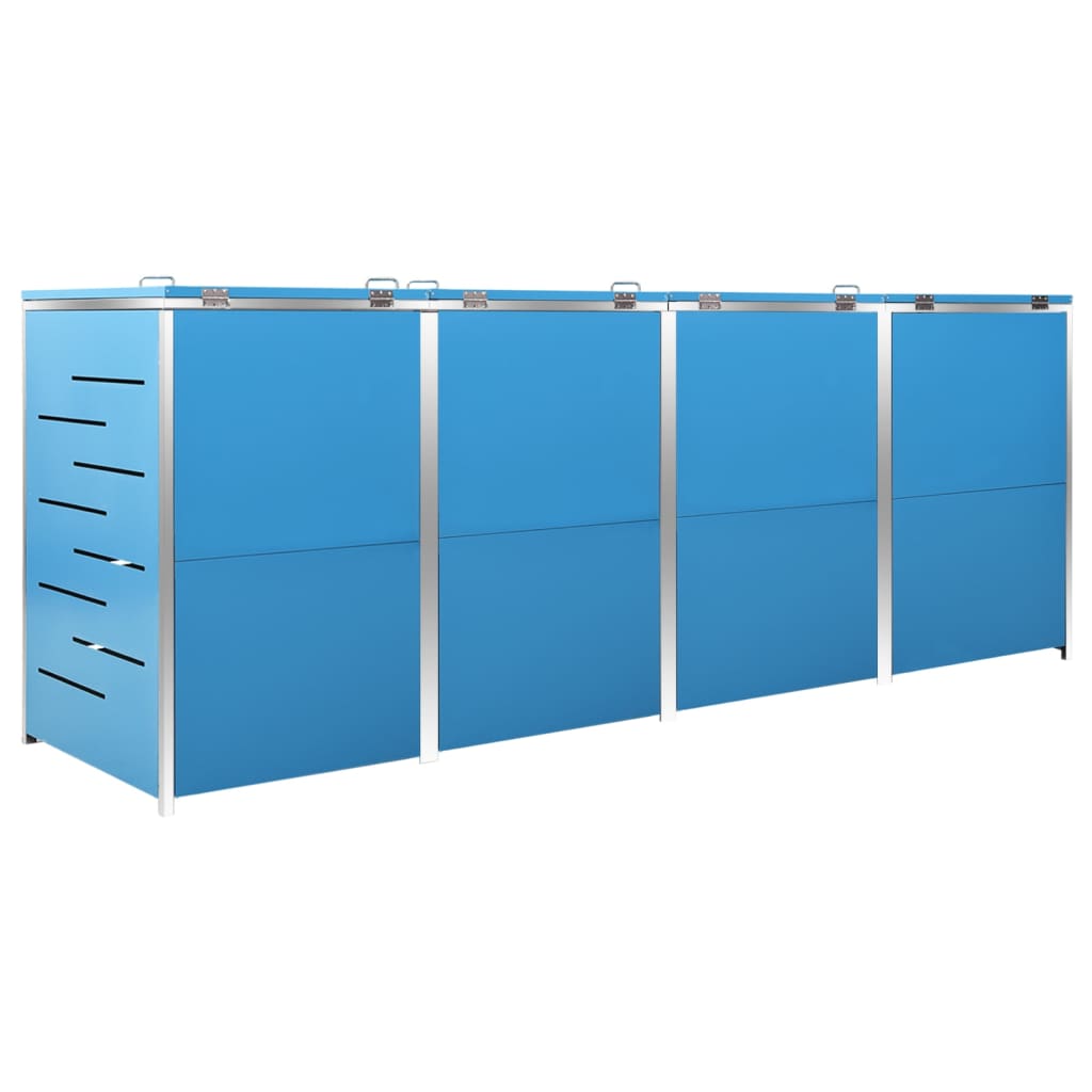 firedobbelt skraldespandsskjuler 276,5x77,5x115 rustfrit stål