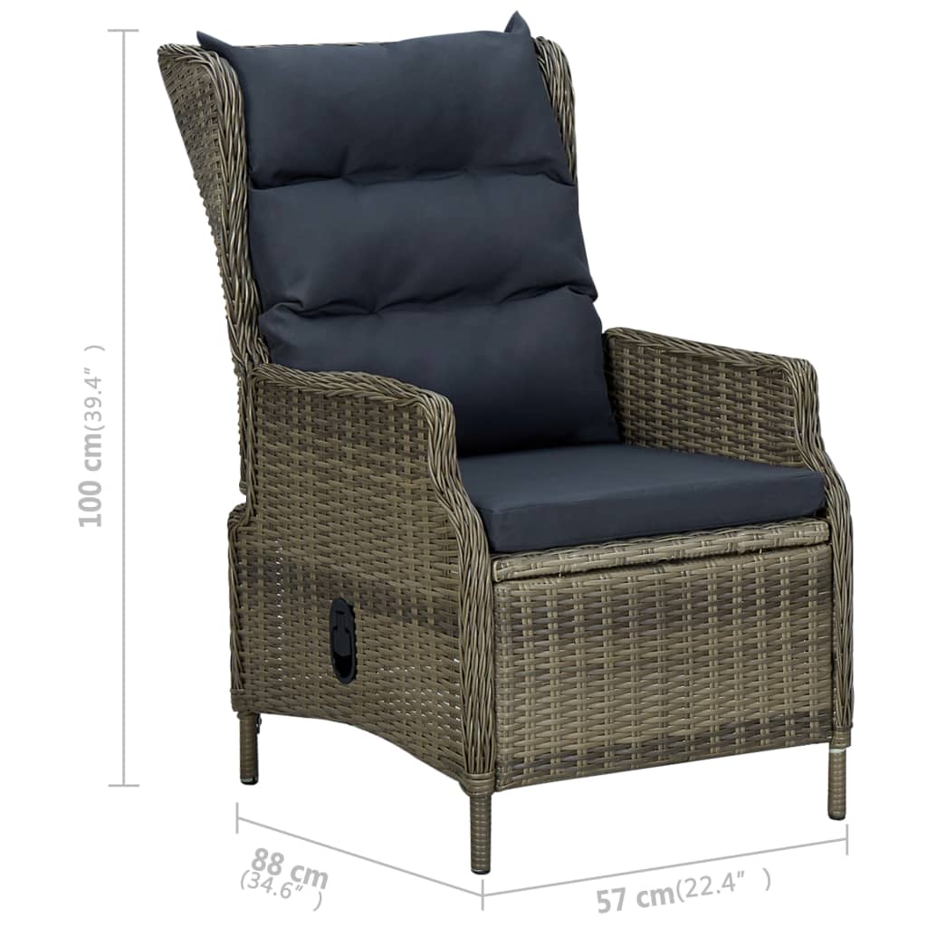 spisebordssæt til haven 7 dele brun