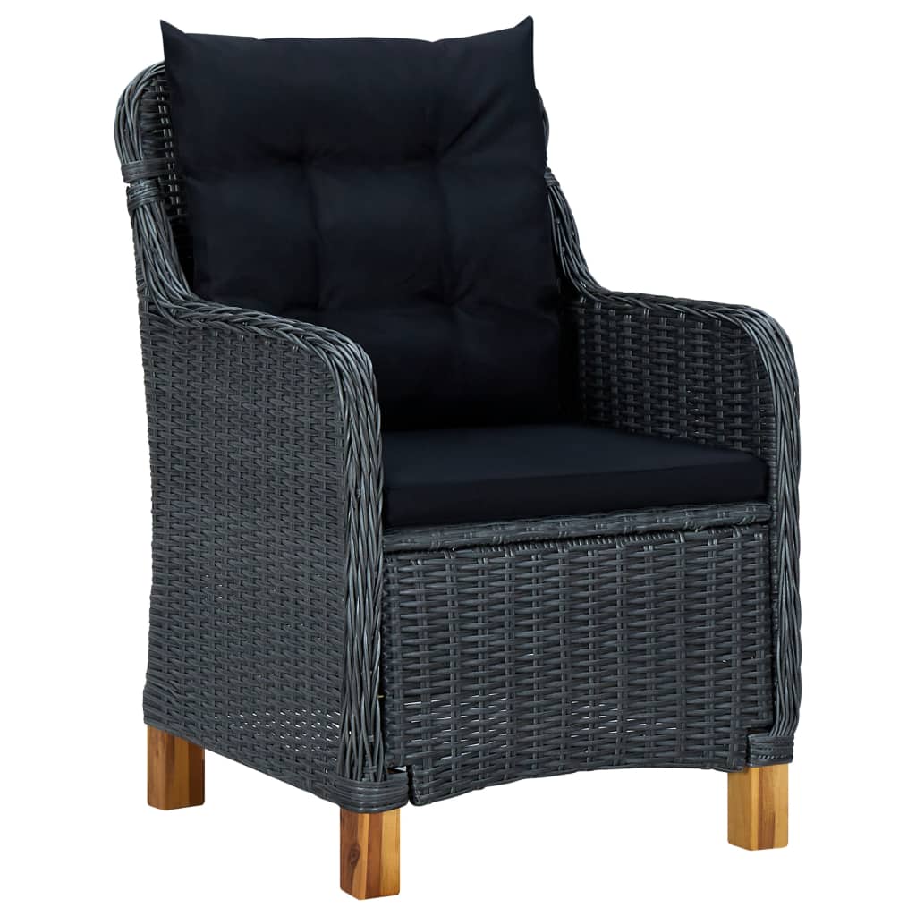 spisebordssæt til haven 7 dele mørkegrå