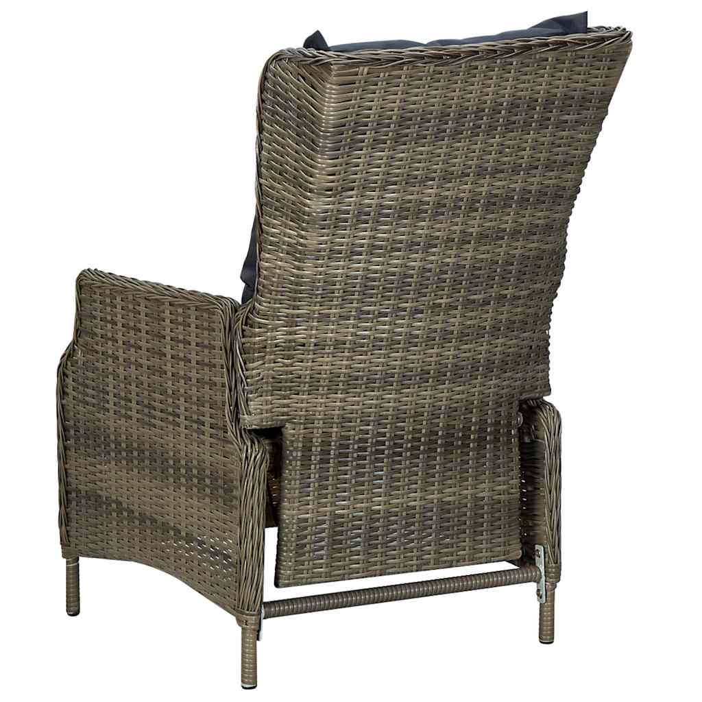 spisebordssæt til haven 7 dele brun