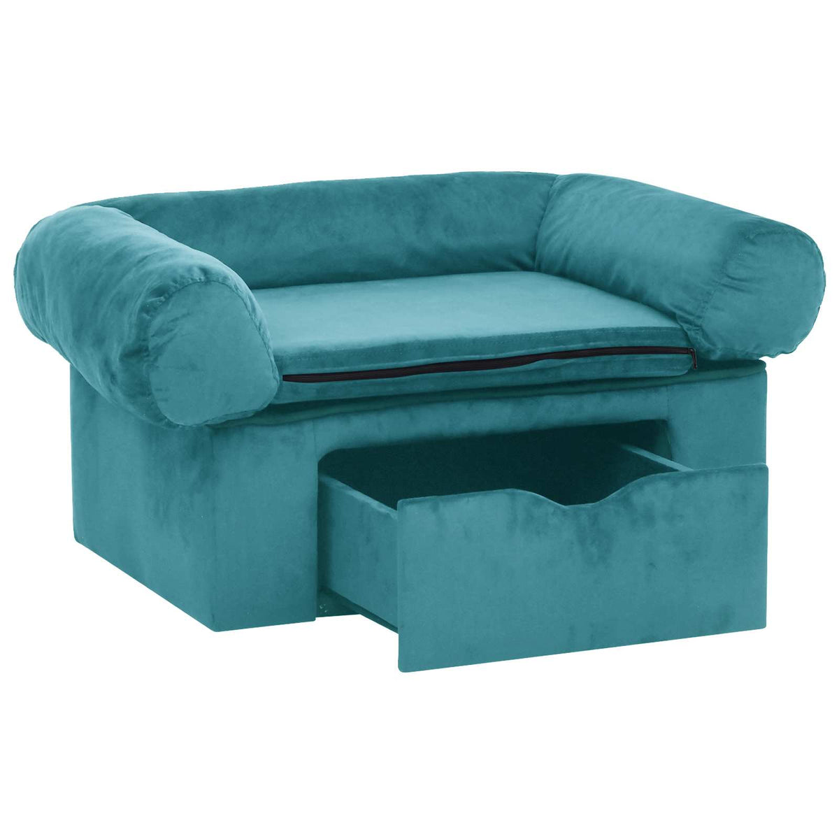 Hundesofa med opbevaring Turkis 75 x 50 x 38cm Plys