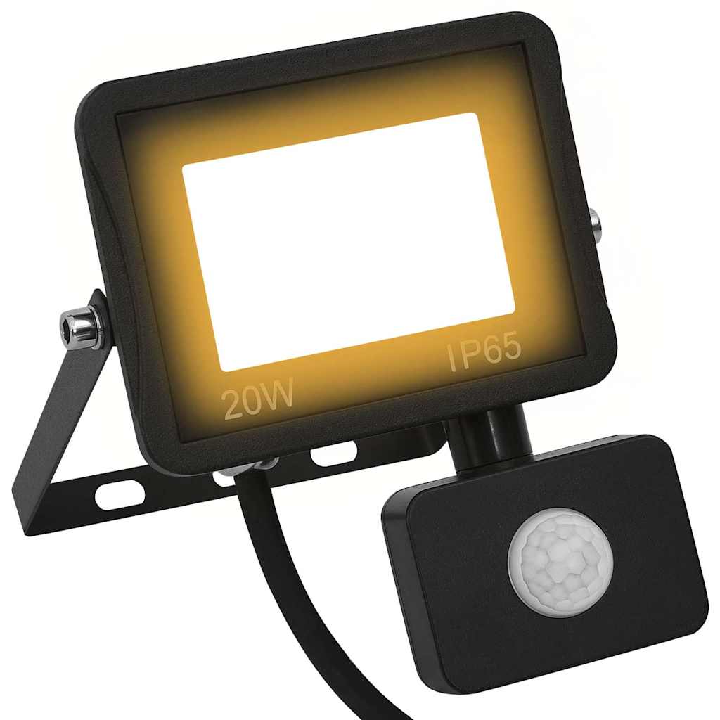 LED-projektør med sensor 20 W varm hvid