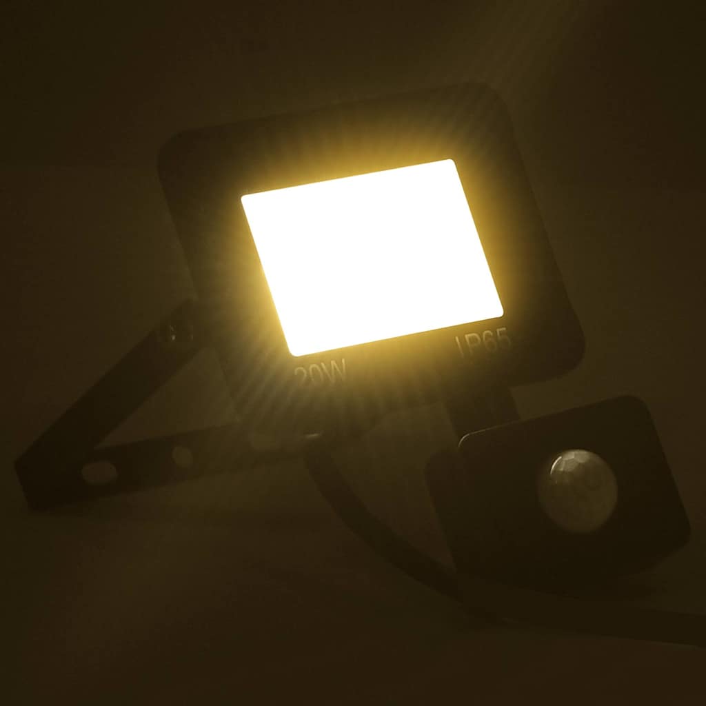LED-projektør med sensor 20 W varm hvid