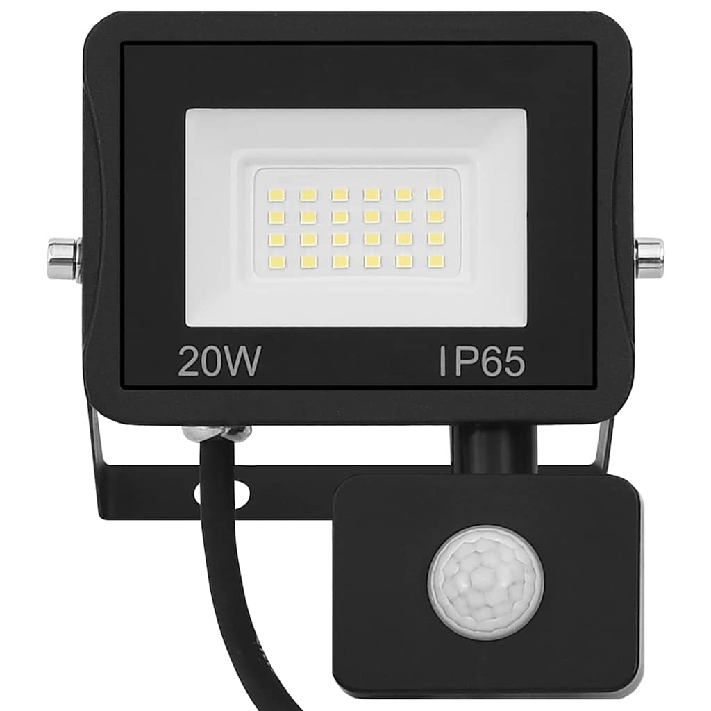 LED-projektør med sensor 20 W varm hvid