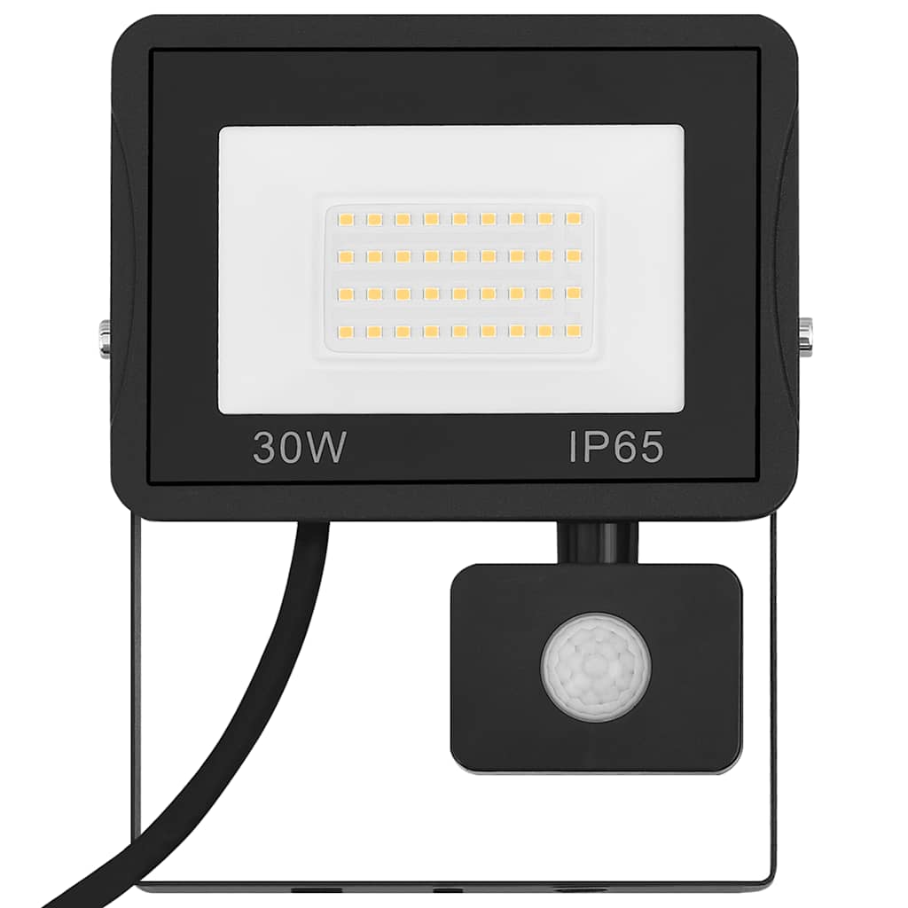 LED-projektør med sensor 30 W varm hvid