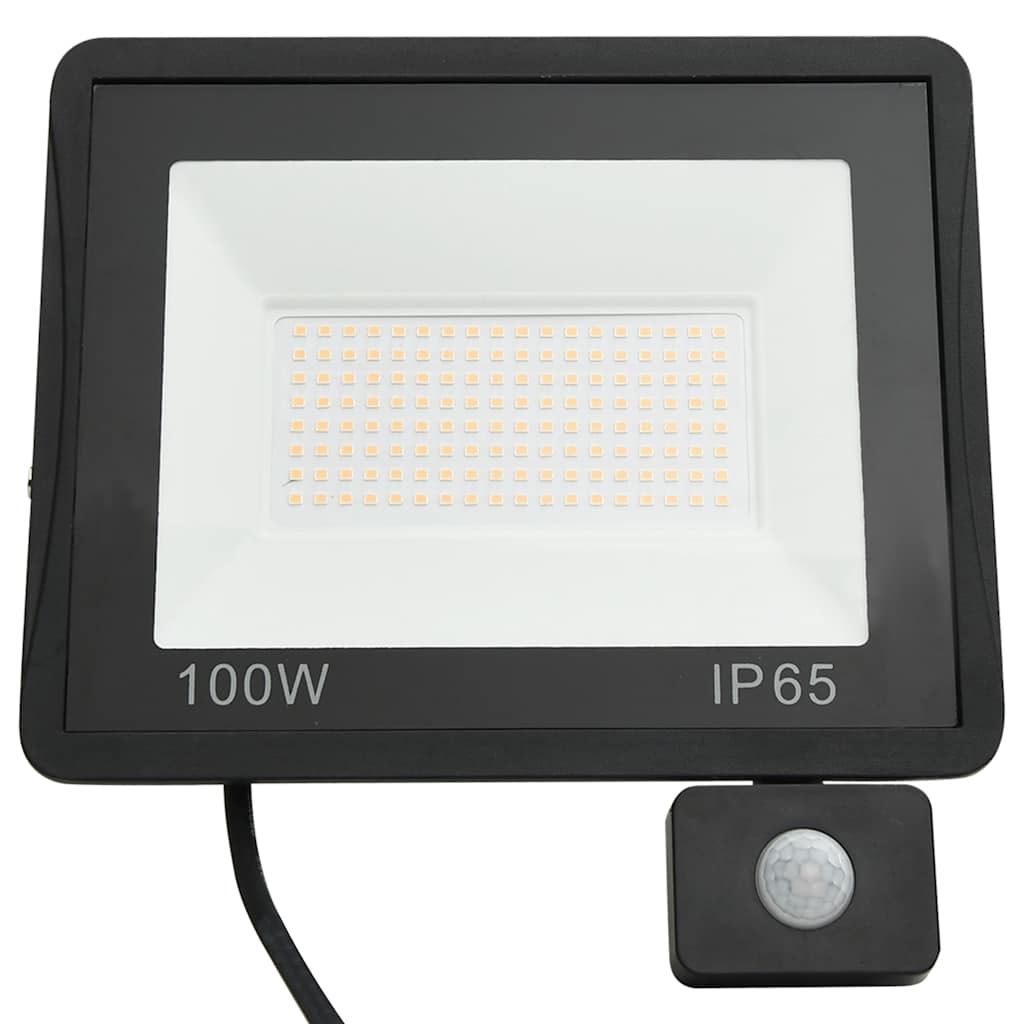 LED-projektør med sensor 100 W varm hvid