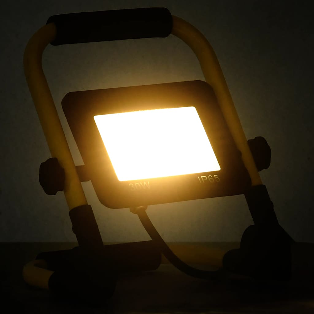 LED-projektør med håndtag 30 W varmt hvidt lys