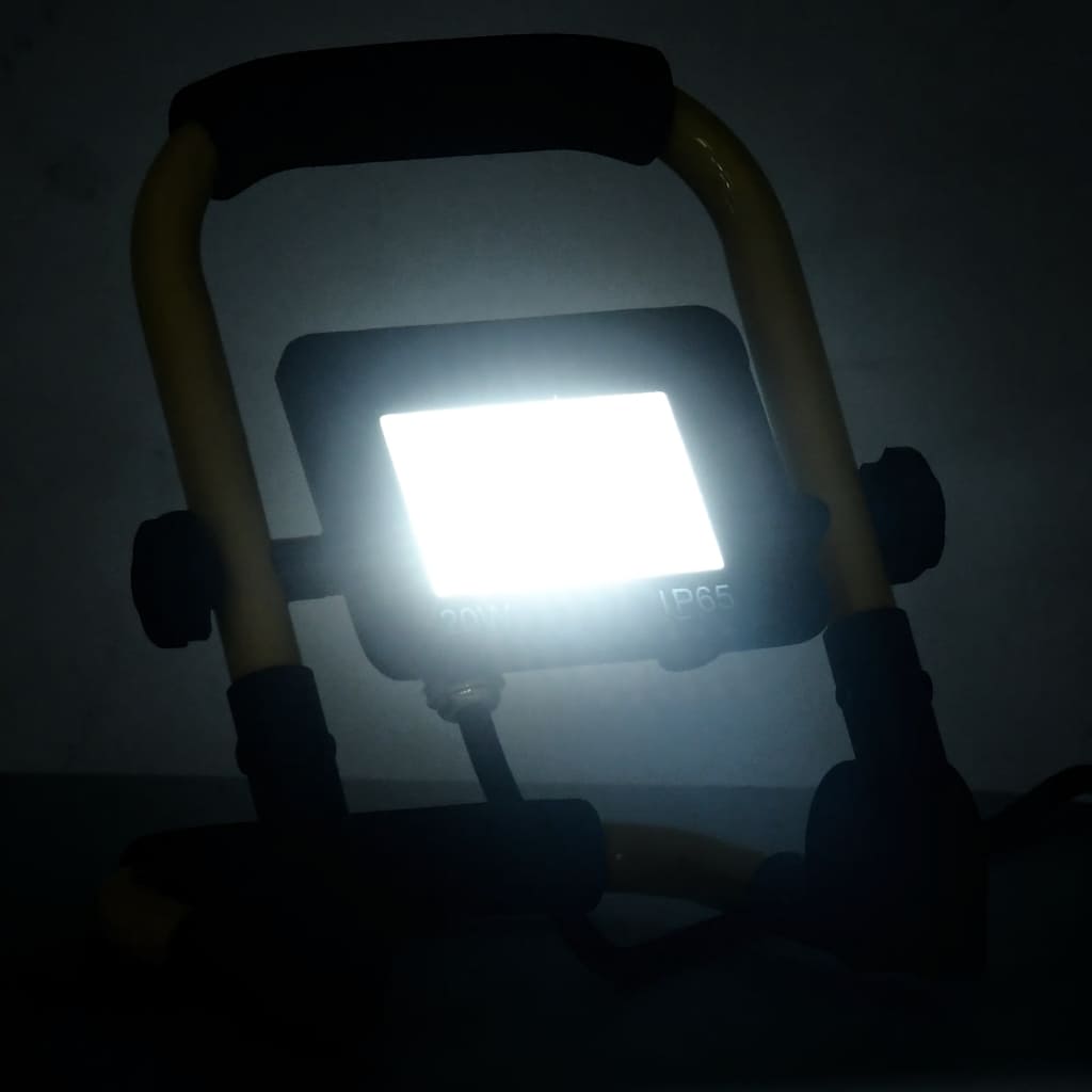 LED-projektør med håndtag 20 W kold hvid