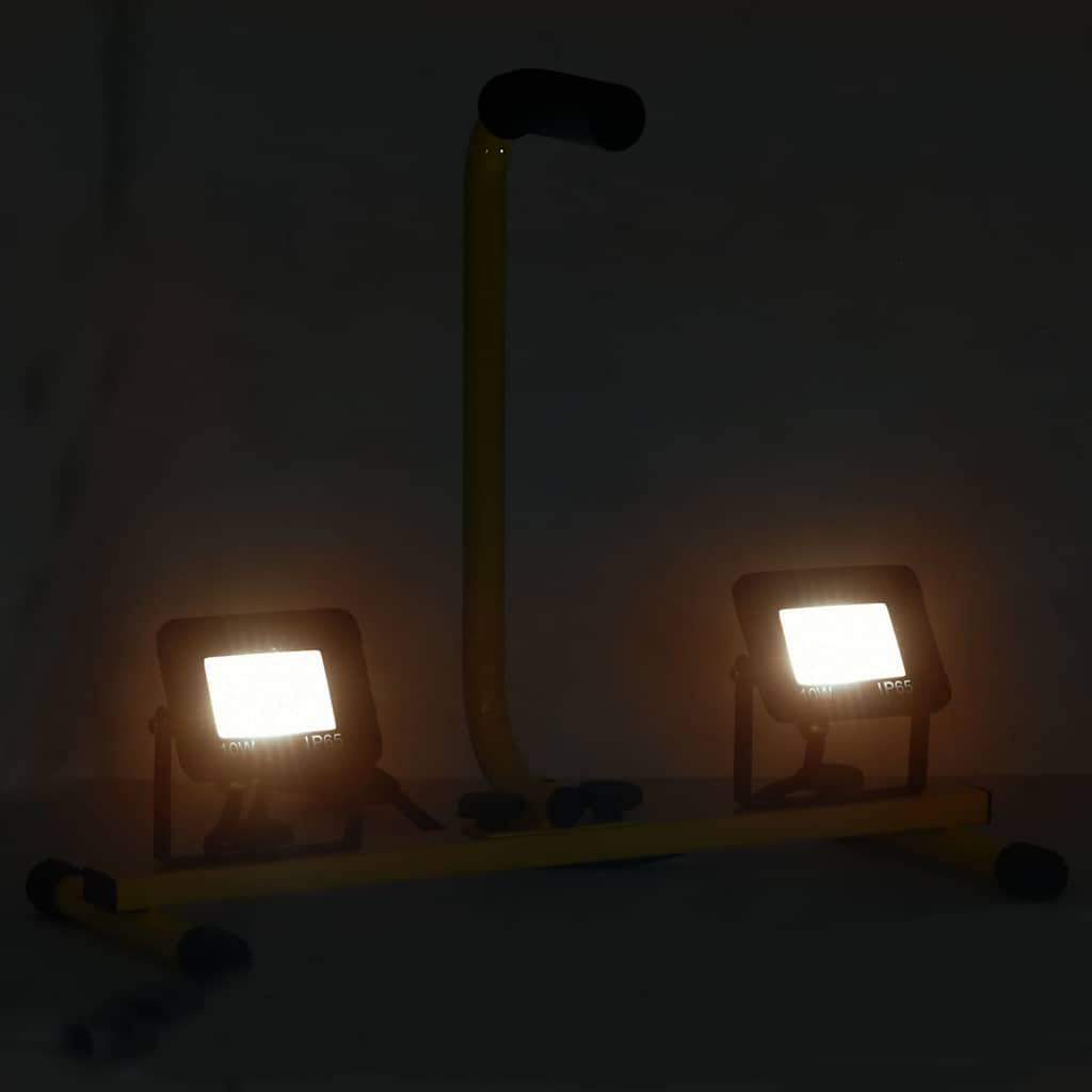 LED-projektør med håndtag 2x10 W varmt hvidt lys