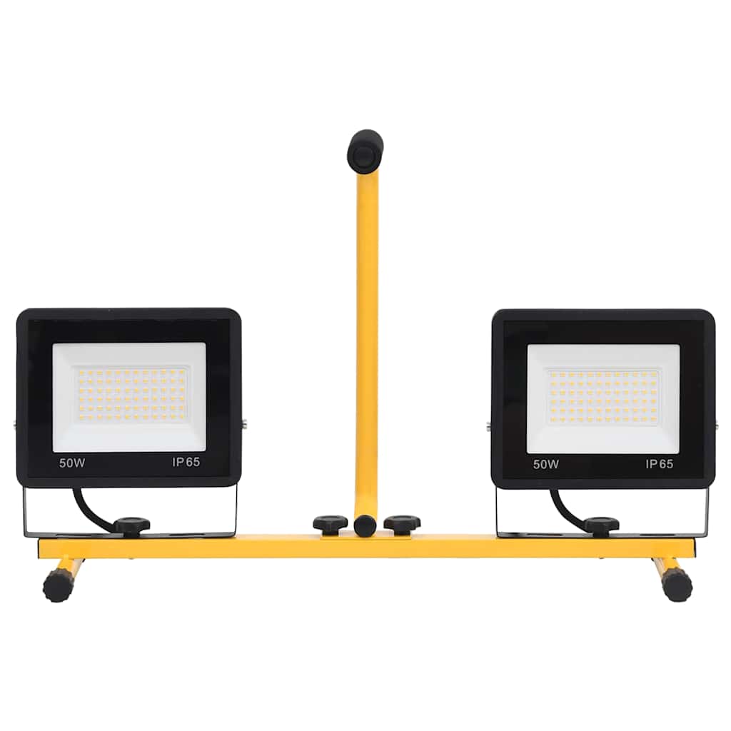 LED-projektør med håndtag 2x50 W varm hvid