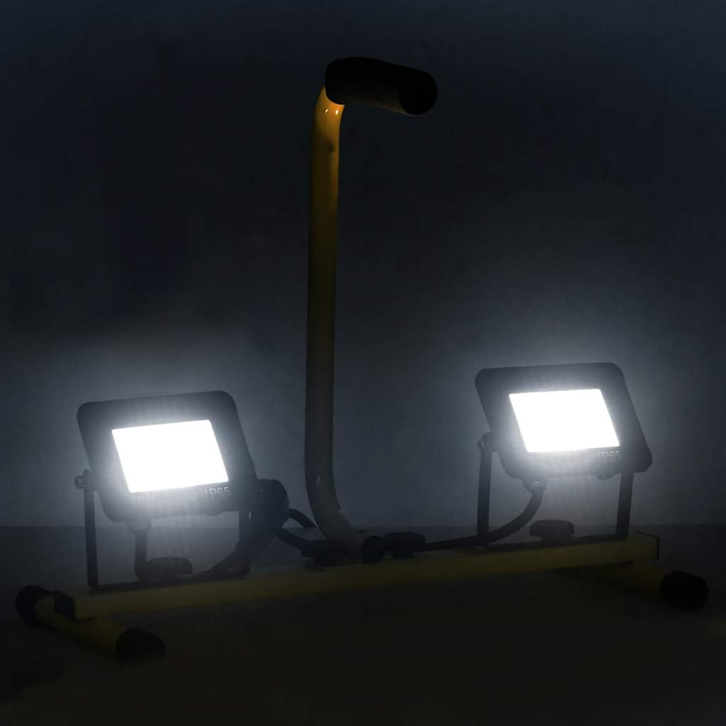 LED-projektør med håndtag 2x20 W koldt hvidt lys