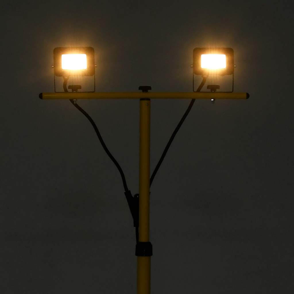 LED-projektør med stativ 2x10 W varm hvid