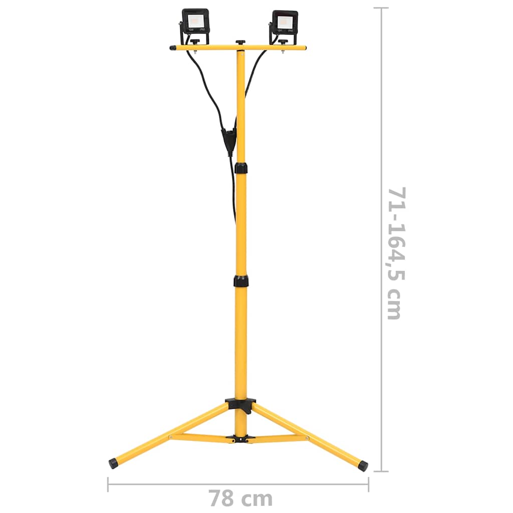 LED-projektør med stativ 2x10 W varm hvid