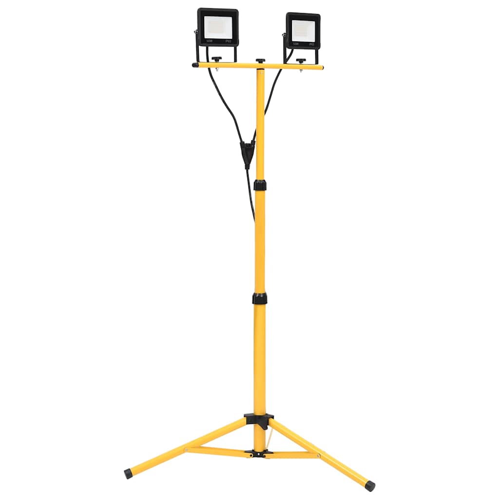 LED-projektør med stativ 2x50 W varm hvid