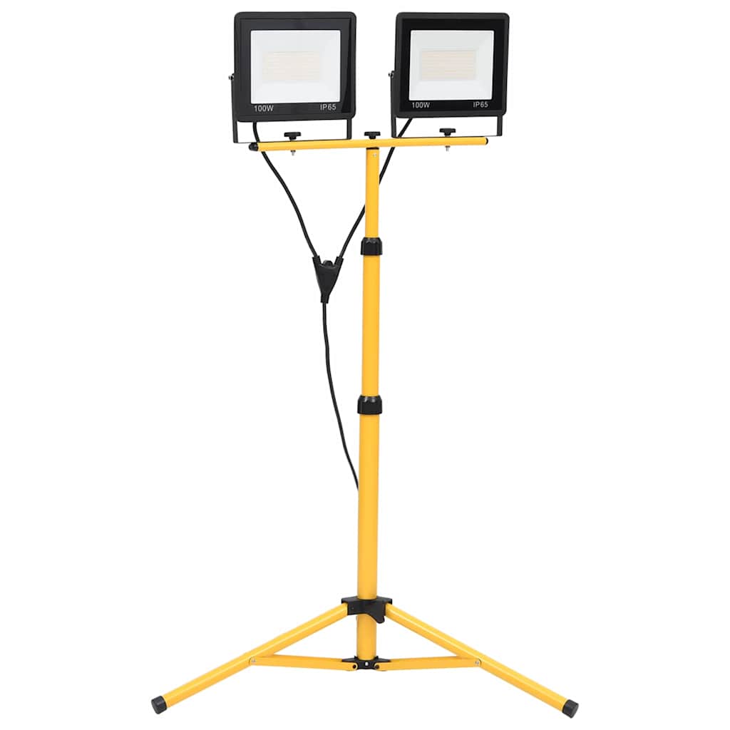 LED-projektør med stativ 2x100 W varm hvid