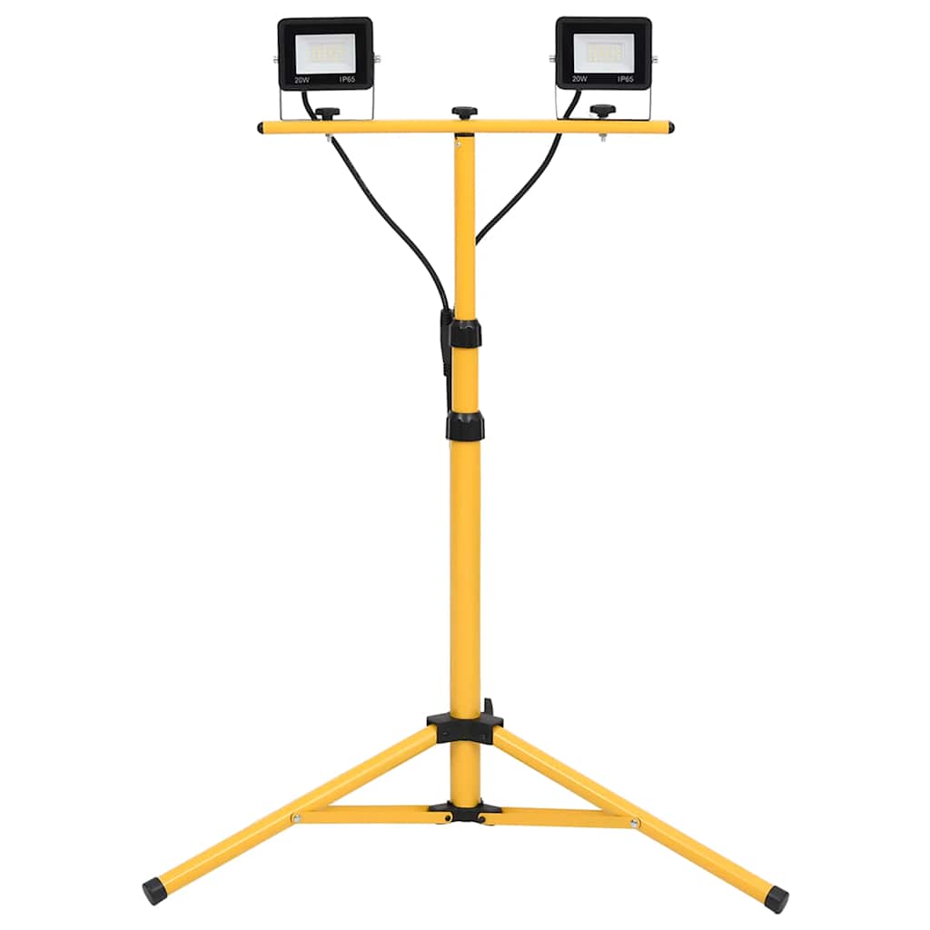 LED-projektør med stativ 2x20 W kold hvid