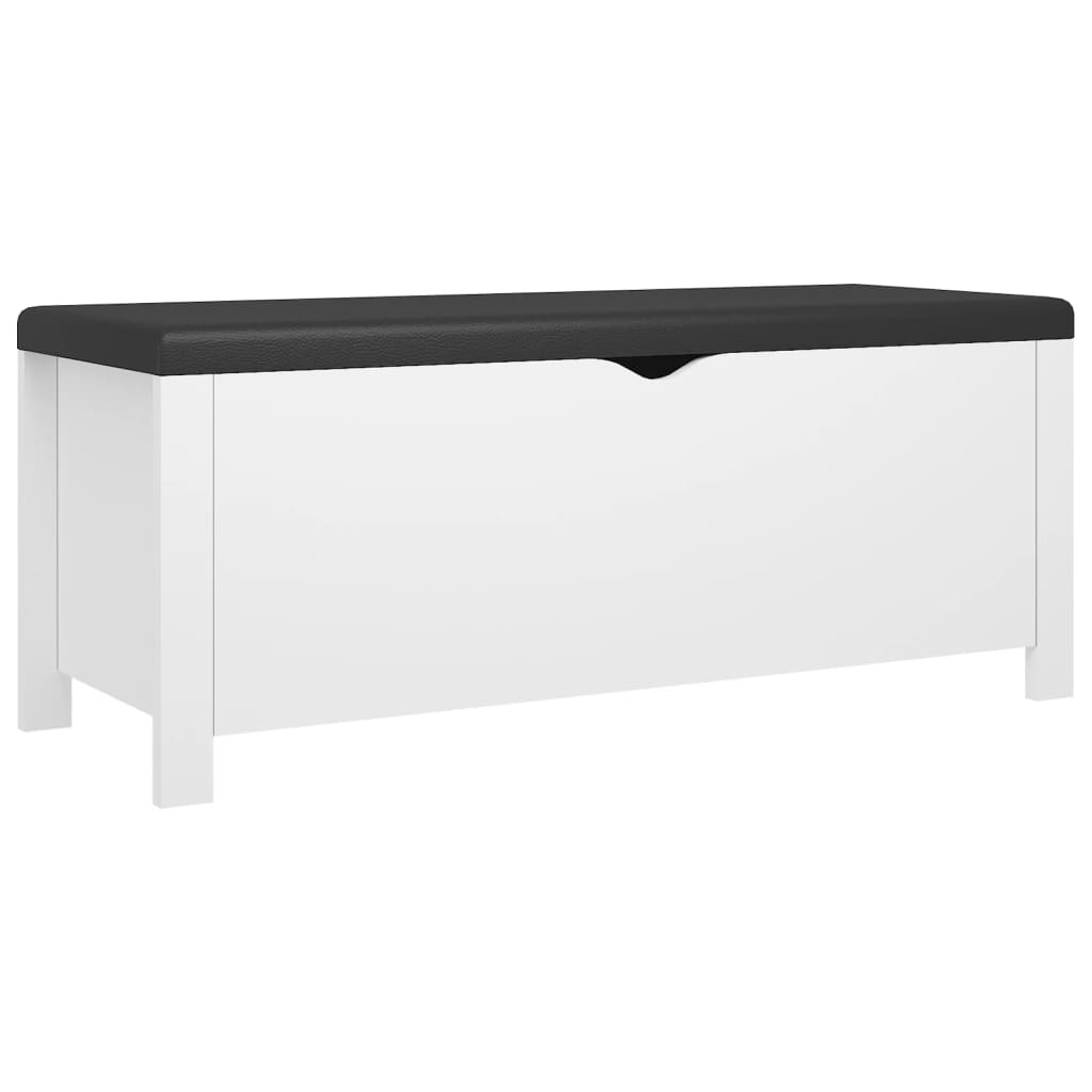 opbevaringskasse med hynde 105x40x45 cm konstrueret træ hvid