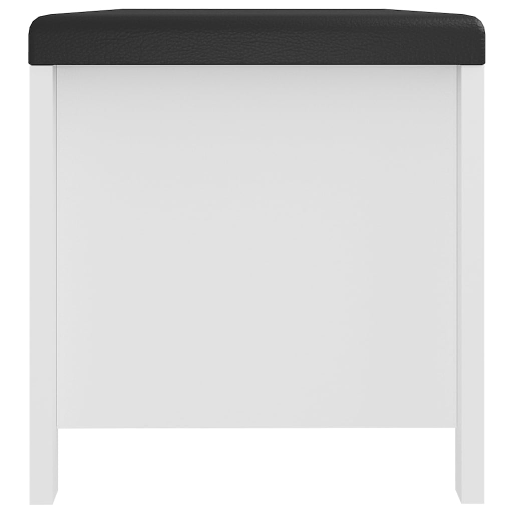 opbevaringskasse med hynde 105x40x45 cm konstrueret træ hvid