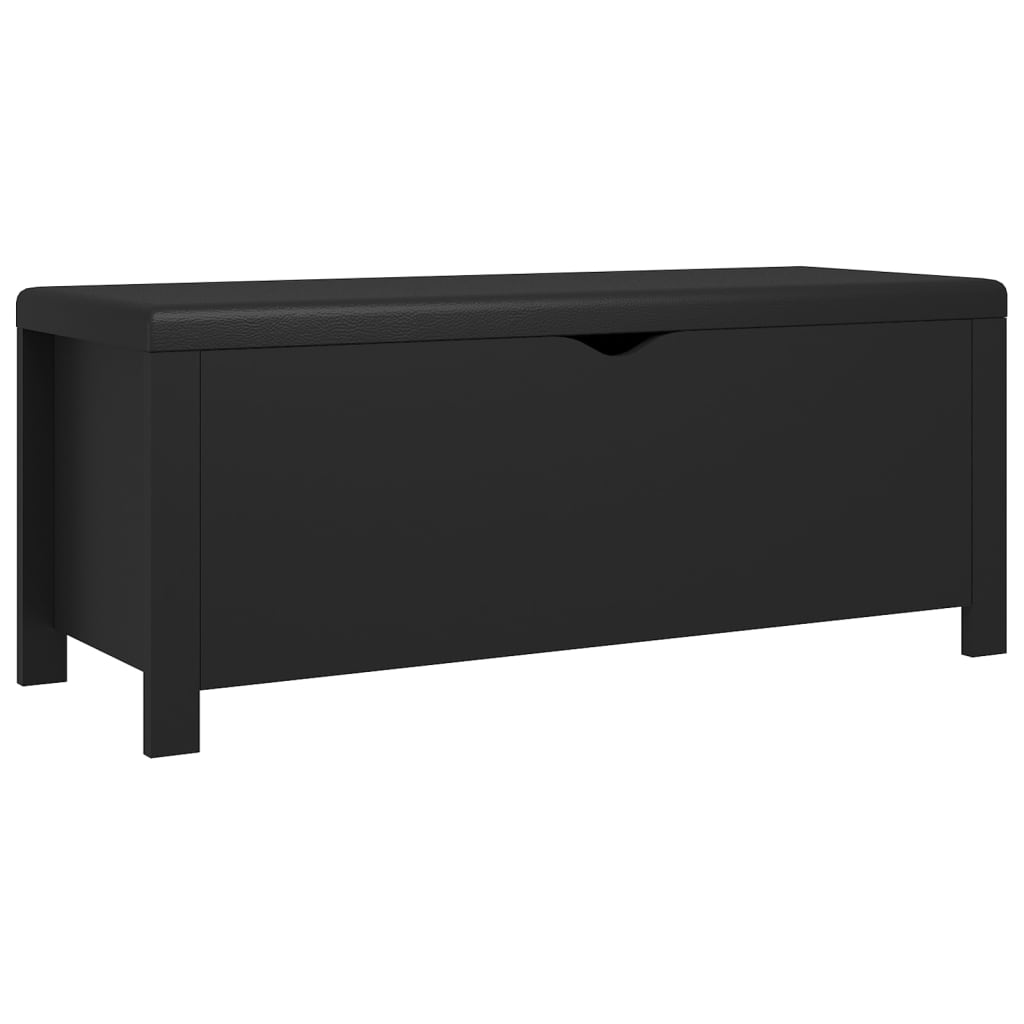 opbevaringskasse med hynde 105x40x45 cm konstrueret træ sort