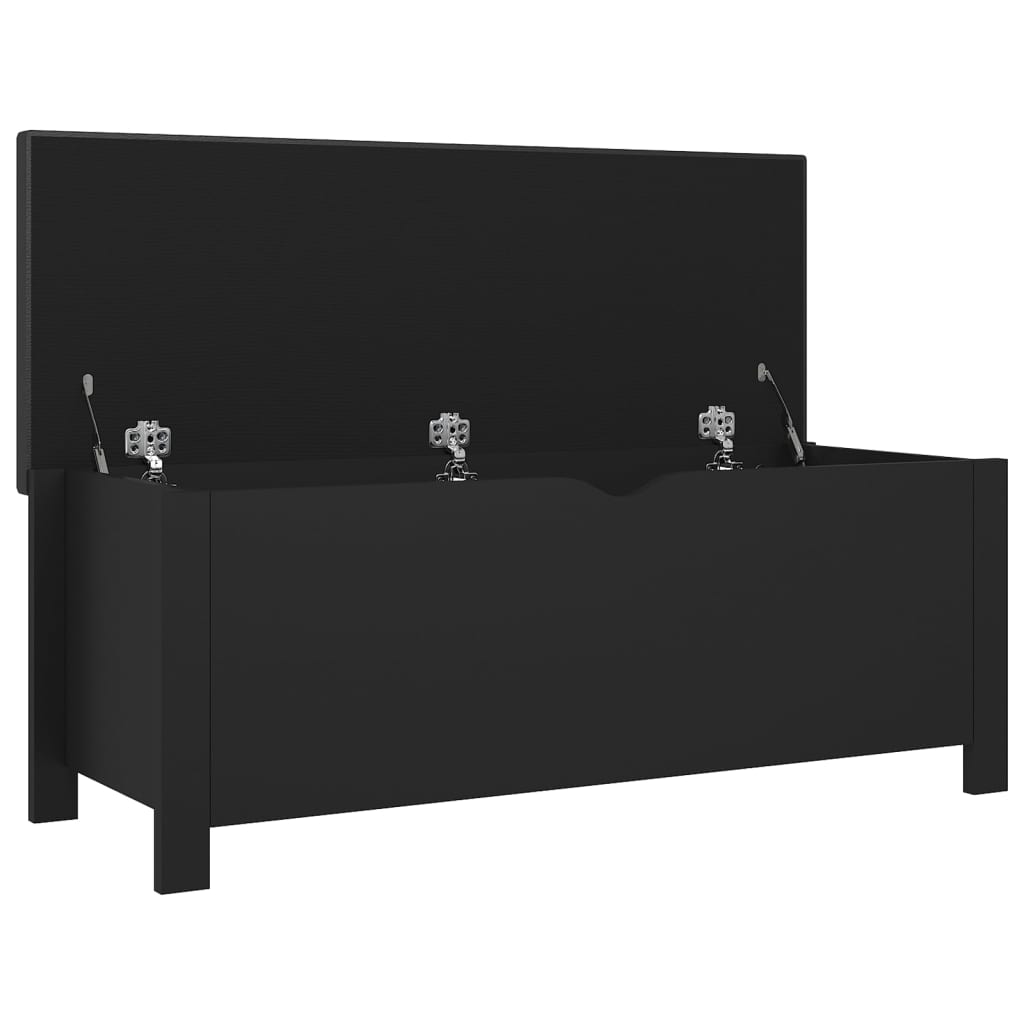 opbevaringskasse med hynde 105x40x45 cm konstrueret træ sort