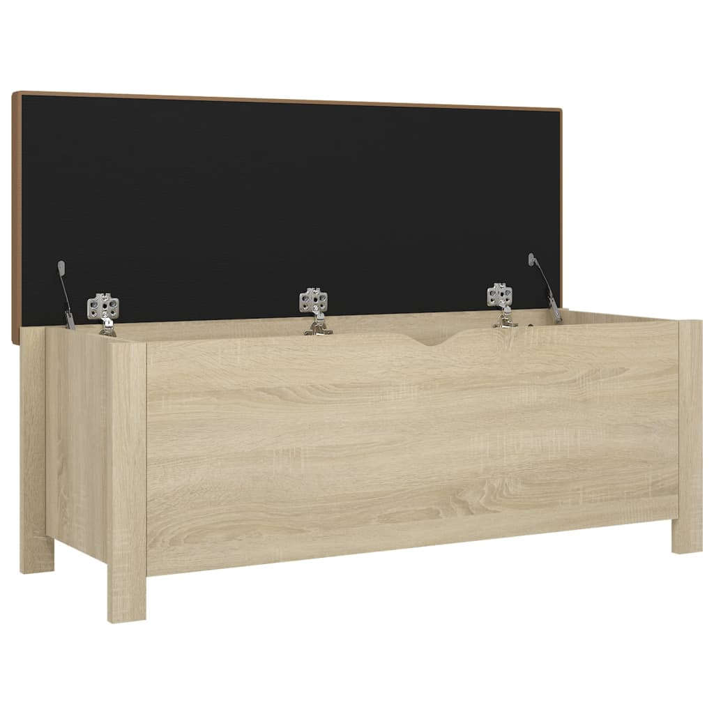 opbevaringskasse m. hynde 105x40x45cm konstrueret træ sonoma-eg