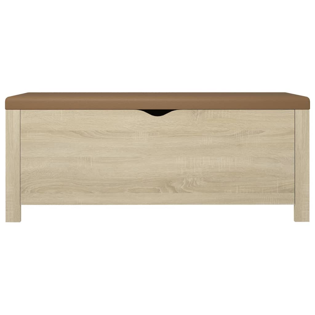 opbevaringskasse m. hynde 105x40x45cm konstrueret træ sonoma-eg